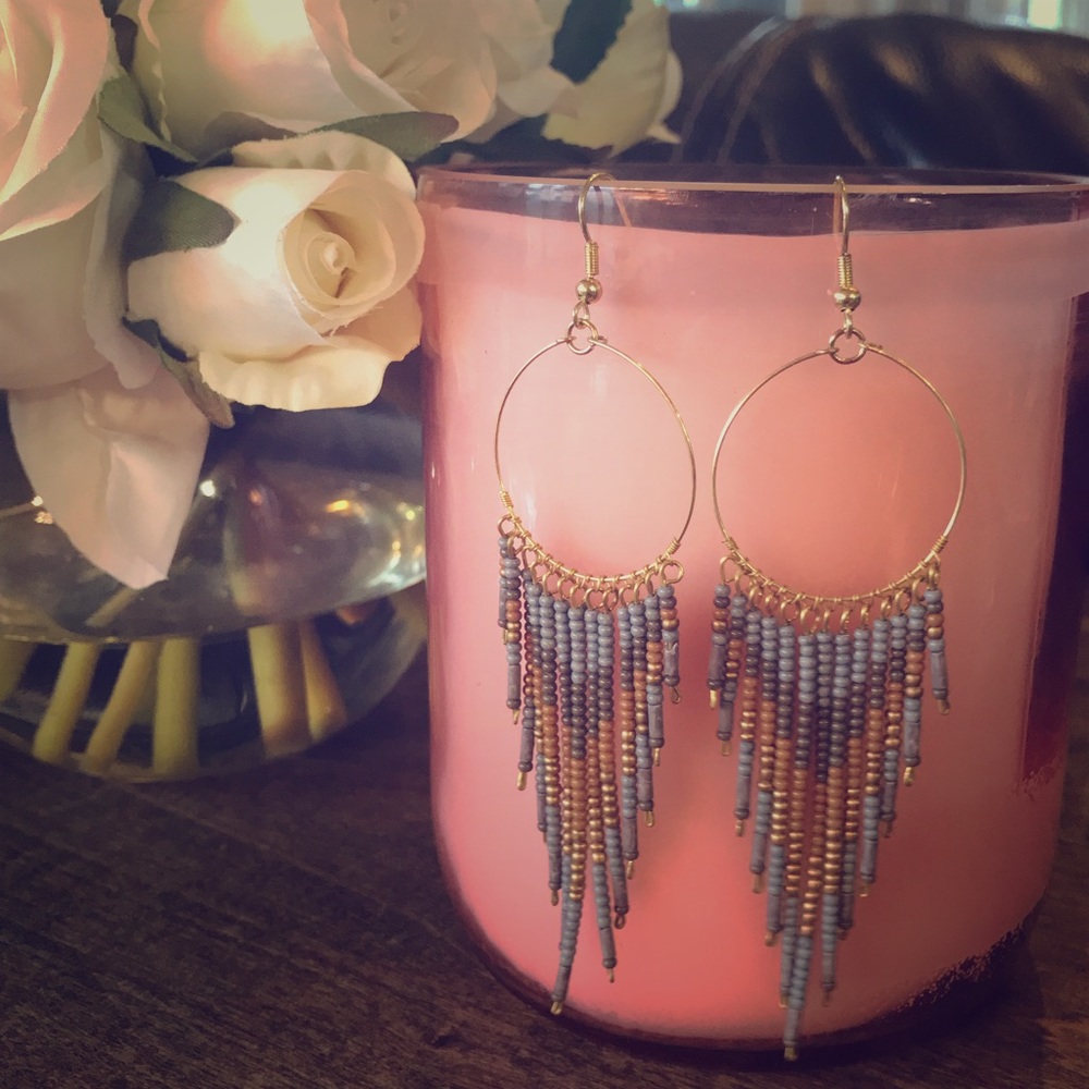 Boho beaded dangle earrings ❤️